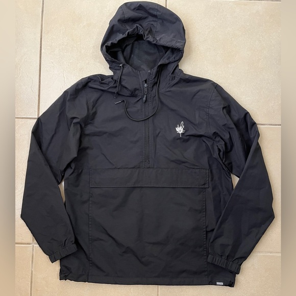 Mike Shinoda Men's S Black Fragmented Anorak Windbreaker Kangaroo